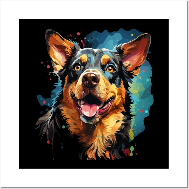 Australian Cattle Dog Rainbow Wall Art by JH Mart